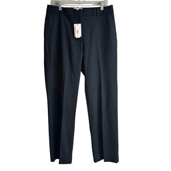 Banana Republic Siena Straight Italian Wool Blend Pant Black 10 Petite - Picture 2 of 12